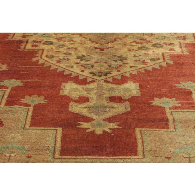 Textile Vintage Turkish Oushak Rug 07’05 X 12’03 For Sale - Image 7 of 11