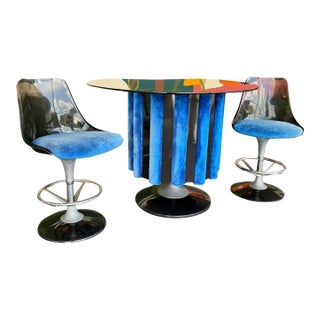 Mid Century Space Age Chromcraft Bar W 2 Barstools For Sale