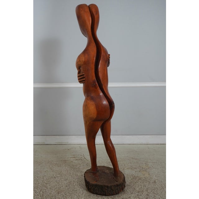 Life Size Modern Design Woman Wood Carved Sculpture Statue - Signed GPN For Sale - Image 4 of 11