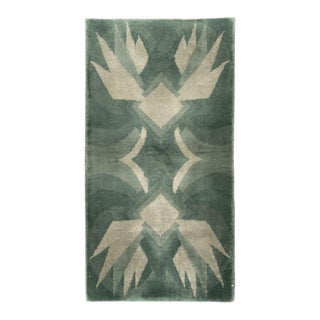 Galerie Shabab Collection Mid-20th Century Chinese Art Deco Throw Rug For Sale