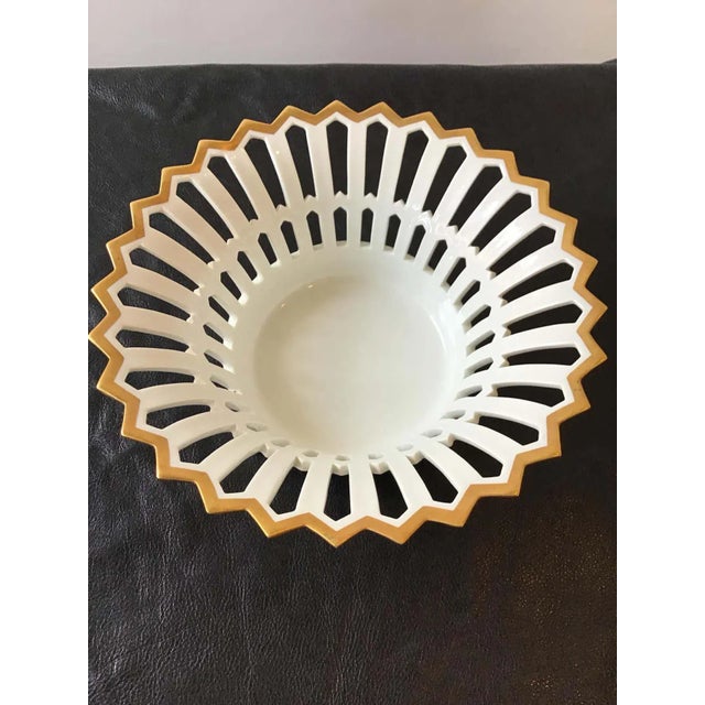 Ceramic Portuguese Lattice Bowl For Sale - Image 4 of 8