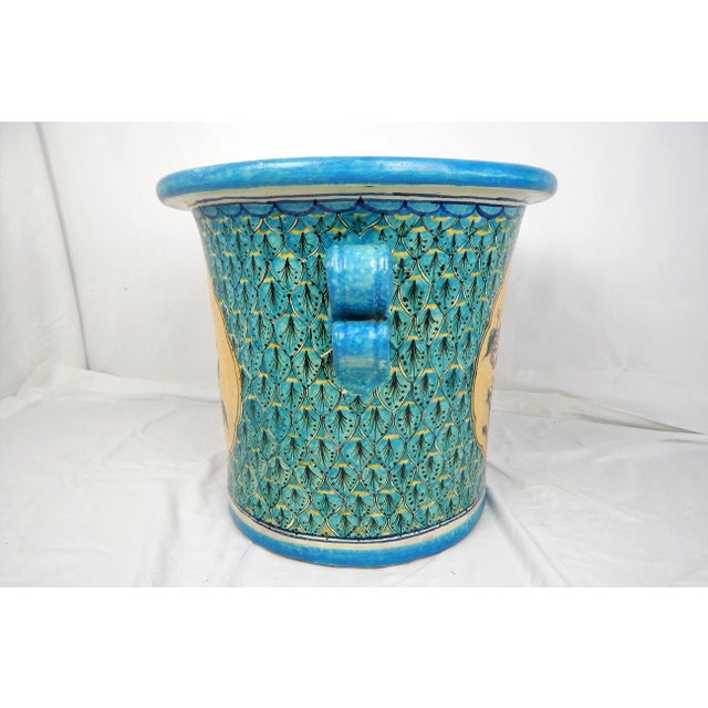 Ceramic Hand-Painted Moroccan Planter For Sale - Image 7 of 12