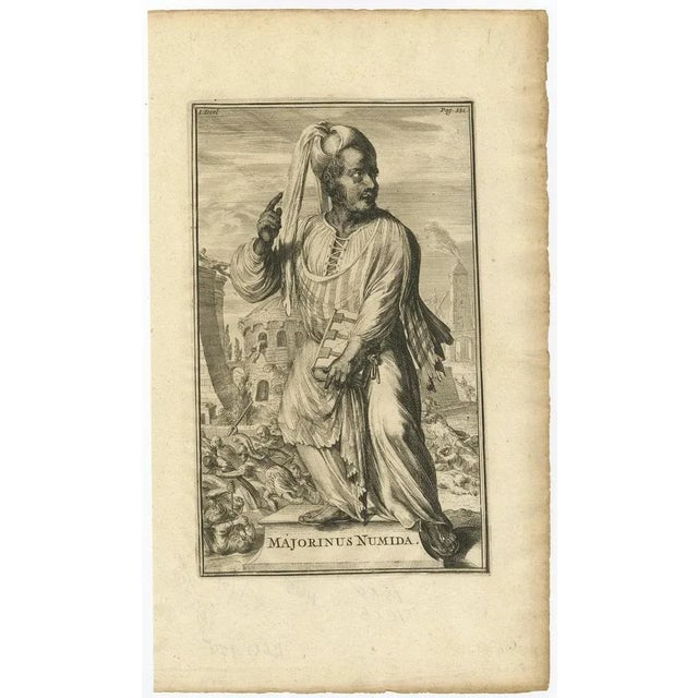 Antique print, titled: 'majorinus numida' majorinus was a bishop of carthage in dispute with ceacilianus. He favored the...
