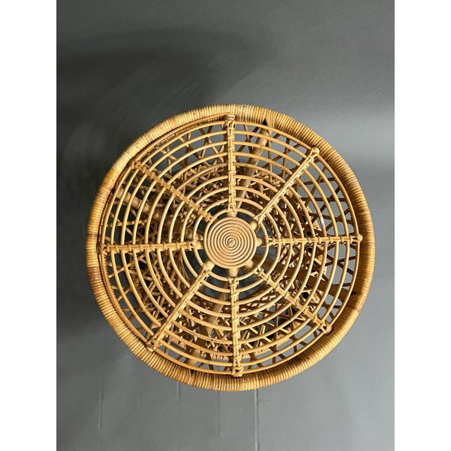 Modern Vintage Rattan Coffee Table Palma attributed to Tinek For Sale - Image 3 of 4