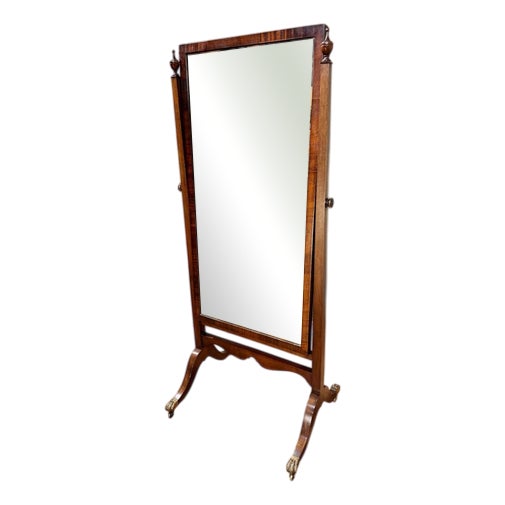Edwardian Swivel Cheval Mirror in Mahogany, 1890s For Sale