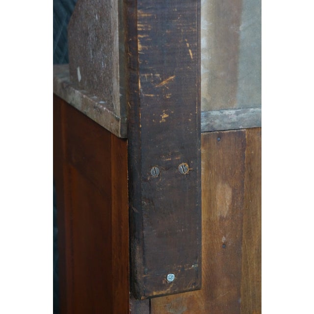 Antique Victorian Eastlake Walnut Burl Marble Washstand & Mirror Commode Cabinet For Sale - Image 13 of 18