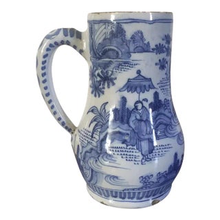 Antique 18th Century English Delft Tin Glaze Earthenware Mug For Sale