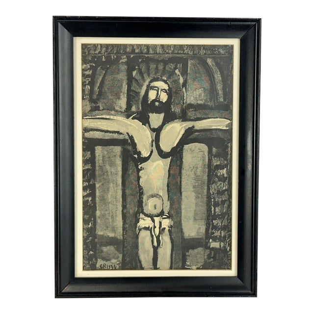 Georges Rouault "Crucifix in Window" the Passion Series Wood Engraving 1936, Roten Galleries, Framed For Sale
