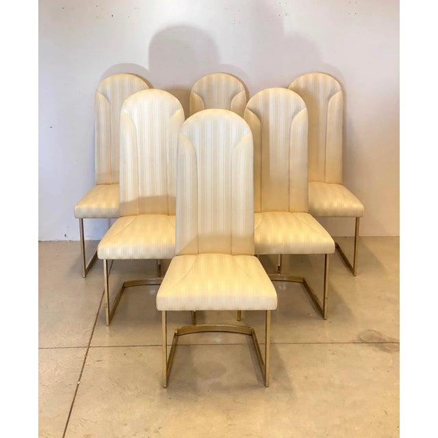 Golden Metal Dining Chairs, 1980s, Set of 6 For Sale - Image 10 of 10