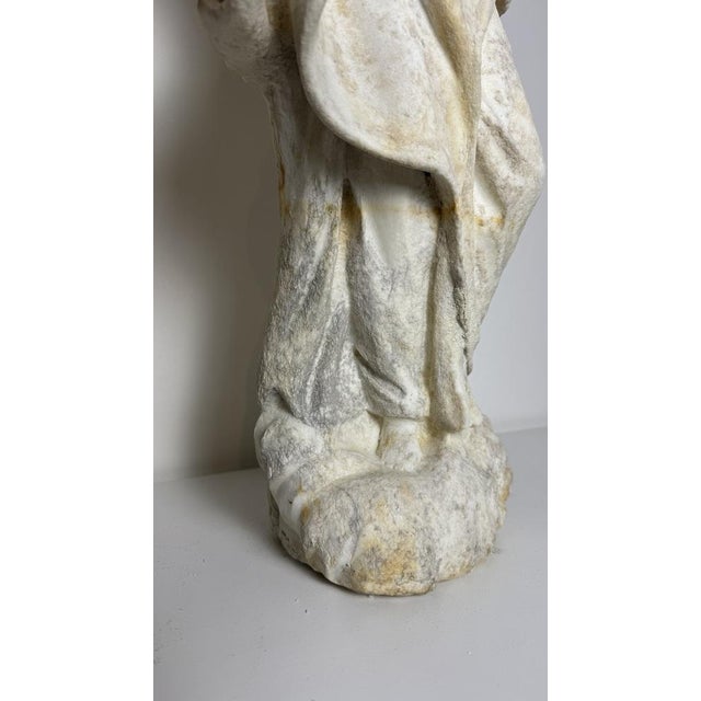 Stone Madonna and Child, 16th Century, Statuary Marble For Sale - Image 7 of 9