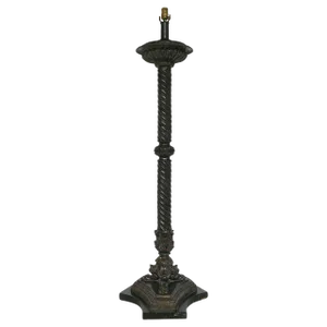 Mid 20th Century Grand Tour Style Bronze and Marble Column Floor Lamp, After the Roman Model