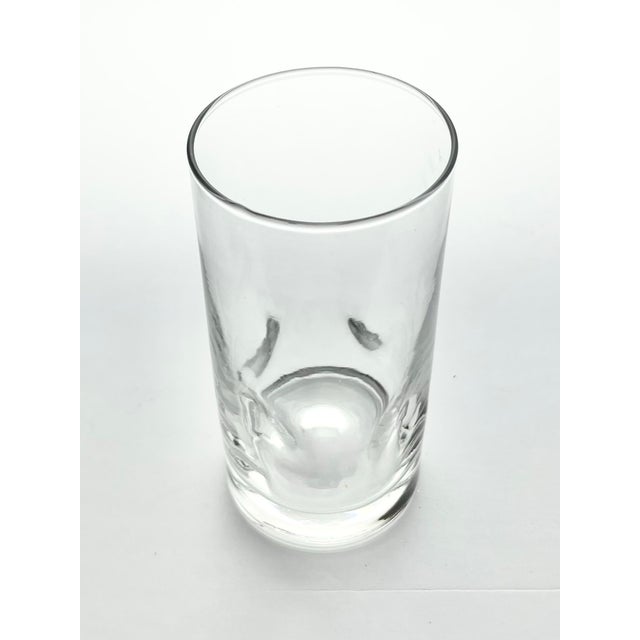 1990s Vintage Indented Dimple Pinched Side Highball Tumbler Glasses - Set of 6 For Sale - Image 4 of 5
