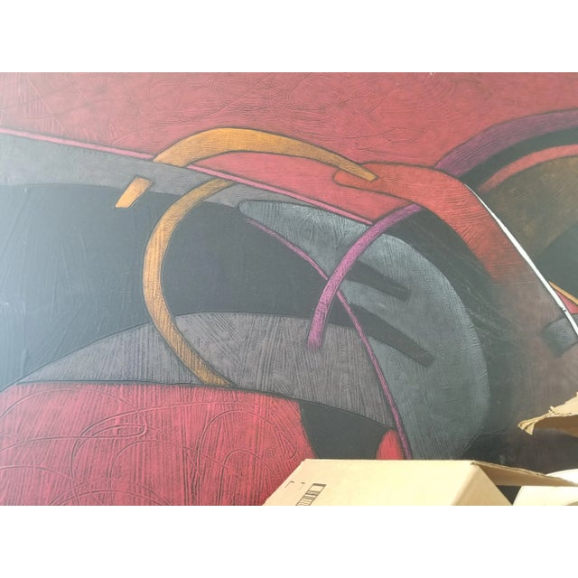 Huge 73" Famous Equador Abstract Expressionist Milton Estrella Gavidia Painting For Sale - Image 4 of 12