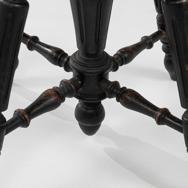 1920s French Victorian Upholstered Piano Stool with Turned Legs For Sale - Image 10 of 18