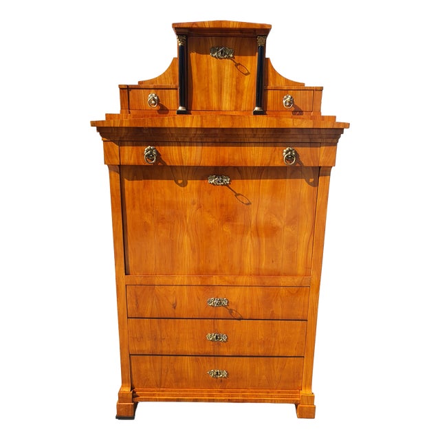 Biedermeier Secretary Desk in Cherrywood, Dresden, 1830 For Sale
