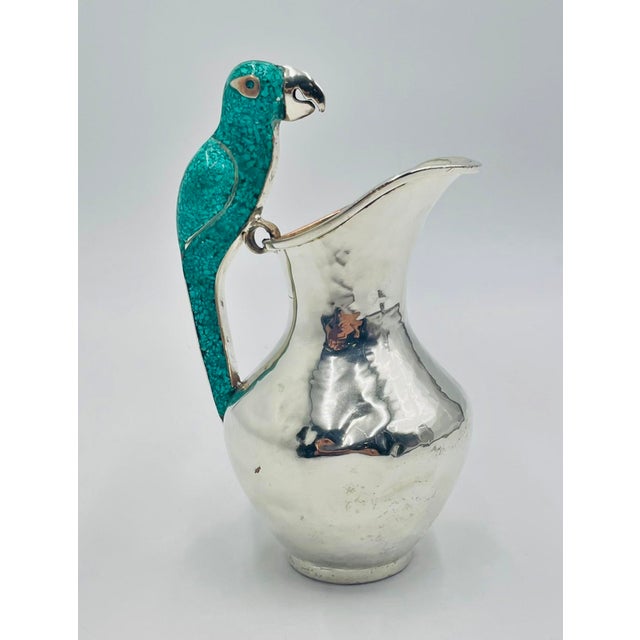 1950s Taxco Mexico Parrot Handle Silver Plate Alpaca Drink Service Set - Set of 11 For Sale - Image 11 of 18