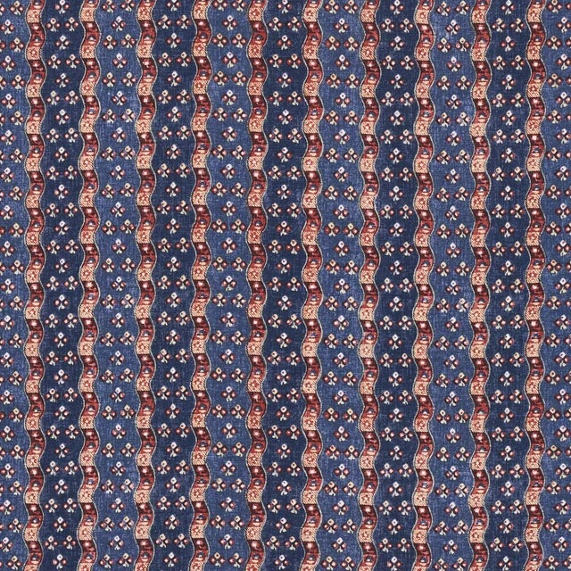 Sample - Schumacher Ottilie Stripe Fabric in Document For Sale