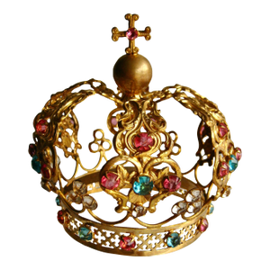 French 19 Century Statue Gilded Crown