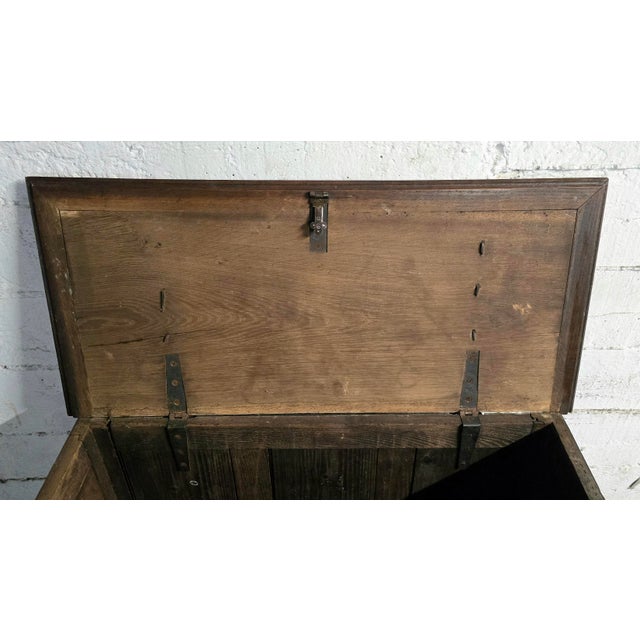 2000 - 2009 Antique Neo-Gothic Style Carved Oak Chest, 1800s For Sale - Image 5 of 11