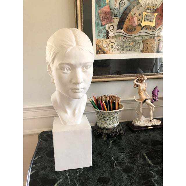 Mid-Century Modern 1960s Large Vintage Plaster Female Bust Sculpture For Sale - Image 3 of 9