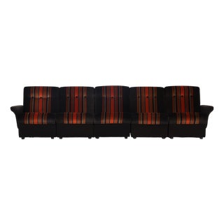 Mid-Century Modular Fabric Sofa, 1970s, Set of 5 For Sale