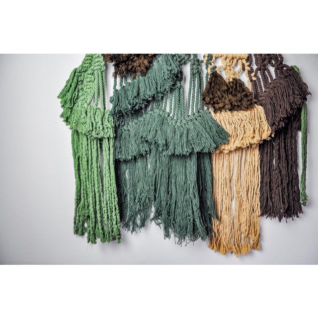 Textured Macrame Wall Tapestry, 1970s For Sale - Image 6 of 8
