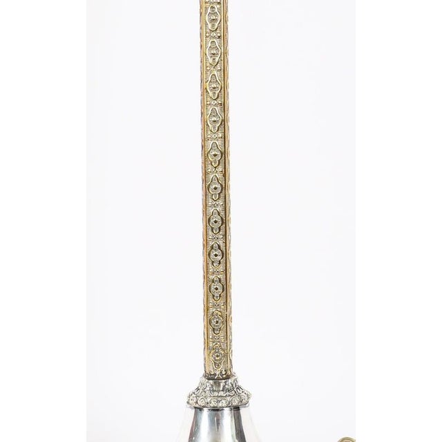 Antique Silver Plated Parcel Gilt Table Lamp by Mappin & Webbs For Sale - Image 3 of 13