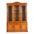 Henredon French Provincial Louis XV Carved Walnut Lighted Breakfront Bookcase Cabinet, Circa 1970s For Sale