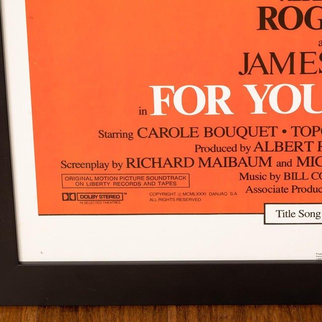 Original James Bond for Your Eyes Only Poster, 1981 For Sale - Image 3 of 12