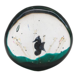 1990s Murano Glass Seahorse Paperweight For Sale