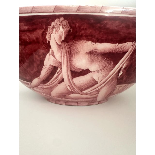 Richard Ginori Mid 20th Century Gio Ponti Richard Ginori Italian Pottery Art Deco 1031 Bowl Rare Male Figure For Sale - Image 4 of 11