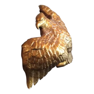 1980s Resin Bronze Colored Bald Eagle Figurine