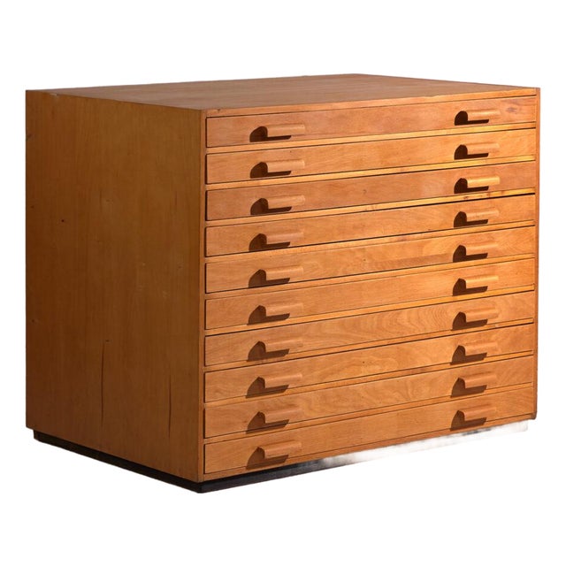 Antique Plan Chest in Beech, Central Europe, 1960 For Sale