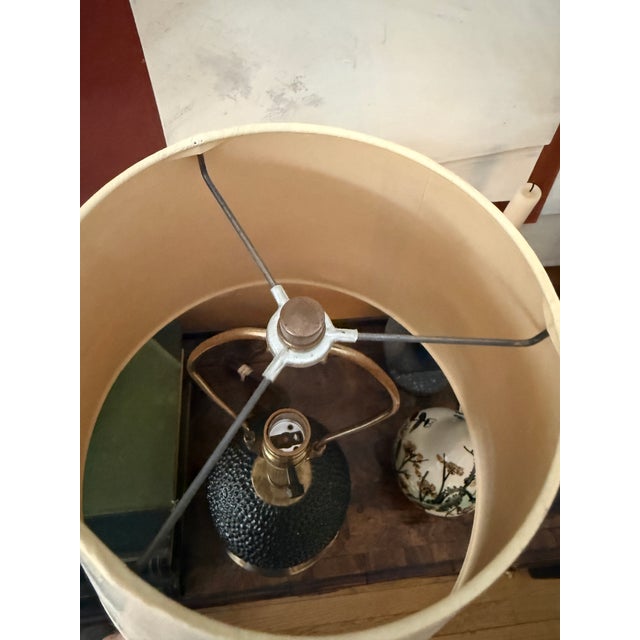 Vintage Swedish Green Textured Glass Table Lamps - A Pair For Sale - Image 12 of 12