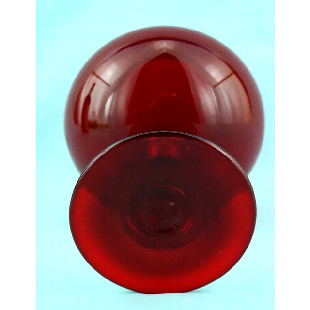 Scarlet Red Blown Murano Glass Vase by Paolo Venini, Venice, Italy, 1930-1950 For Sale - Image 12 of 14