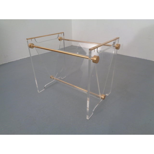 Acrylic Glass and Brass Magazine Rack by David Lange for Marais International, France, 1970s For Sale - Image 16 of 16