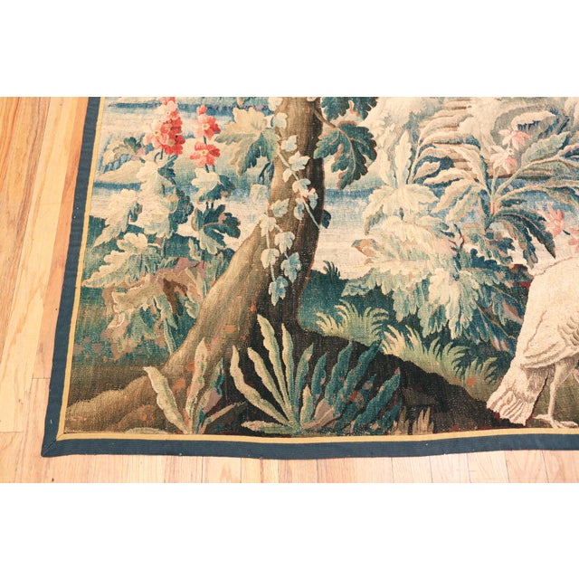 Nazmiyal Collection 18th Century French Aubusson Tapestry 5 Ft 8 in X 7 Ft 7 In For Sale - Image 9 of 11
