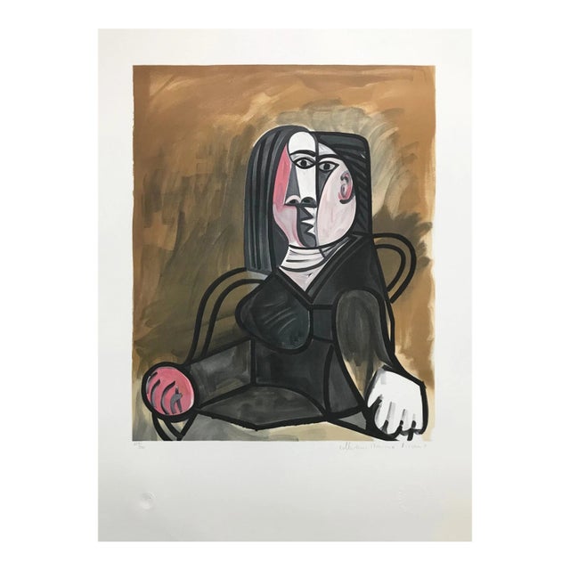 "Femme Assise Dans Un Fateuil" 1980s Pablo Picasso Estate Lithograph For Sale