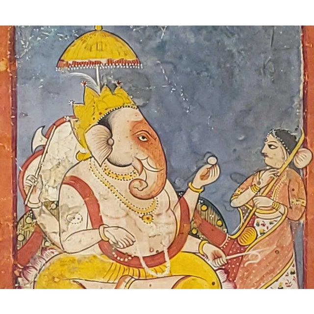 Northern Indian Painting, Scene of Lord Ganesh, 19th Century For Sale - Image 4 of 5