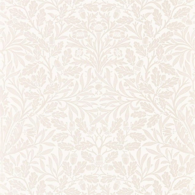 Morris & Co Pure Acorn Wallpaper in Ivory/Pearl - a Sample For Sale
