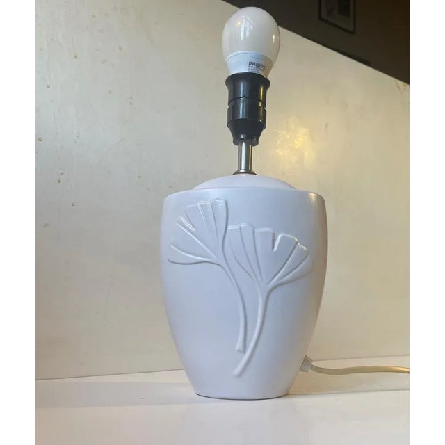 Art Deco Revival White Ceramic Table Lamp from Søholm, 1980s For Sale - Image 6 of 8