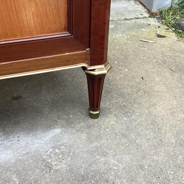 Wood French Louis XVI-style Credenza W/Carrara Marble Top For Sale - Image 7 of 9