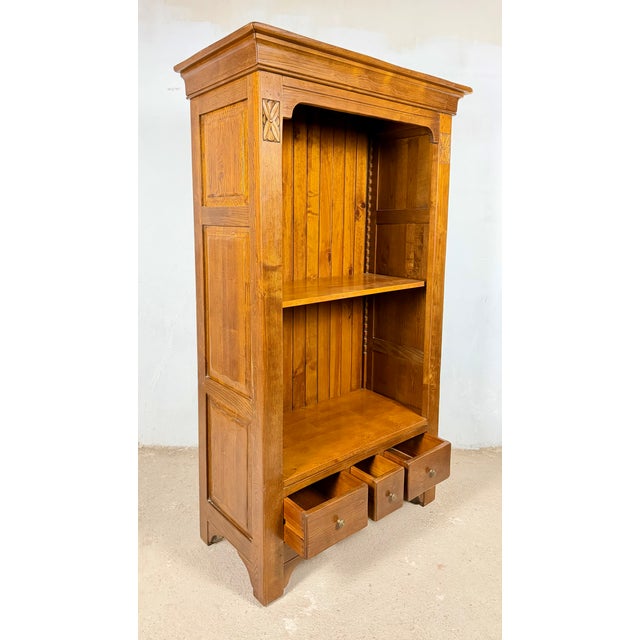 Spanish Oak Rustic Wooden Cabinet, Circa 1940s For Sale - Image 6 of 15