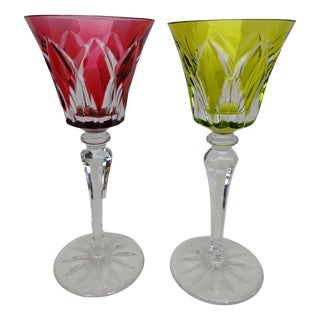 Crystal Glasses with Camargue Pattern from Saint Louis, 1960s, Set of 2 For Sale