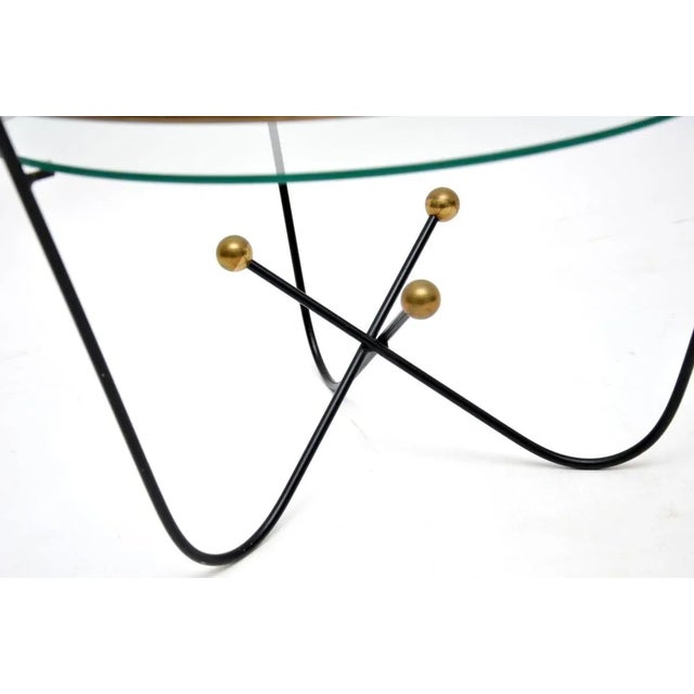 1950s Vintage Steel and Brass Coffee Table from Edward Ihnatowicz, 1950s For Sale - Image 5 of 6