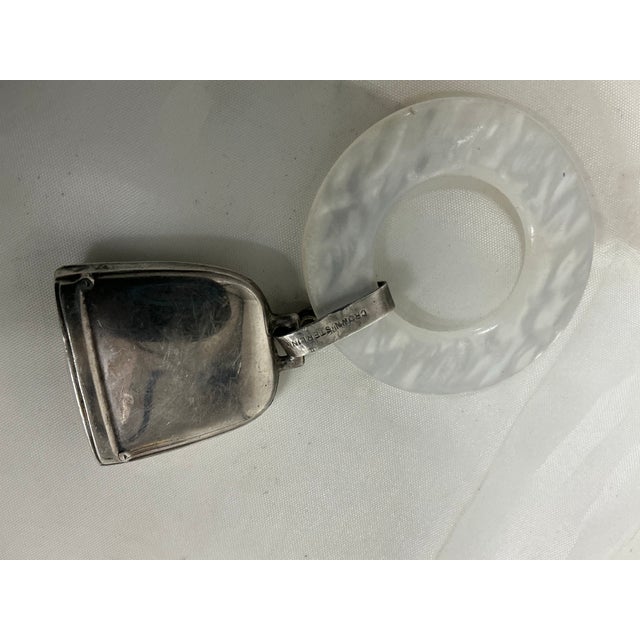 Vintage Crown Sterling Teething Ring With Sterling Baby Rattle and “Nicole” Ingraving For Sale In Providence - Image 6 of 8
