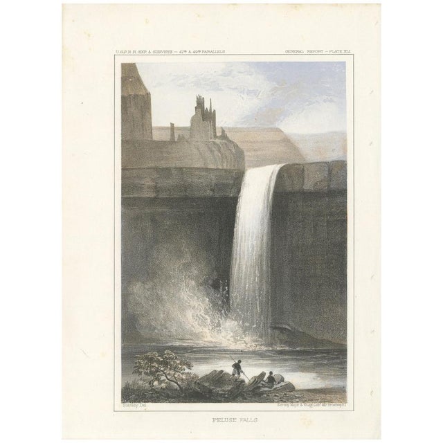 View of Palouse Falls Scenic Cascade in Washington, 1856, Paper For Sale - Image 6 of 6