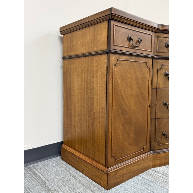 1930s Tuscan Style Serpentine Buffet With Raised Panel Doors For Sale - Image 5 of 9