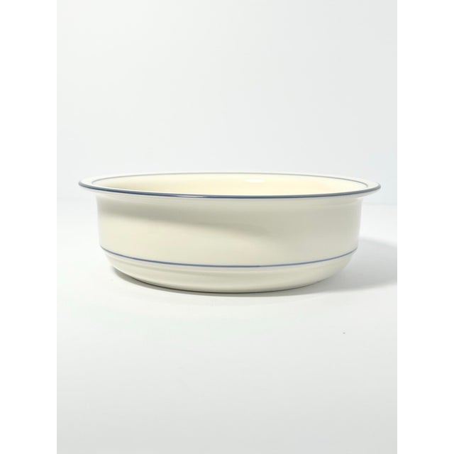 Lenox 1990s Lenox “Blue Pinstripe (For the Blue Patterns)” 9 Ceramic Soup or Cereal Bowls For Sale - Image 4 of 5