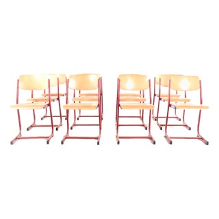 Vintage School Chairs, 1950s, Set of 12 For Sale